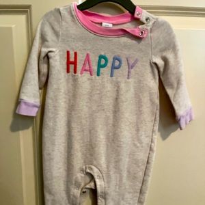 Baby Gap HAPPY sweatshirt romper
